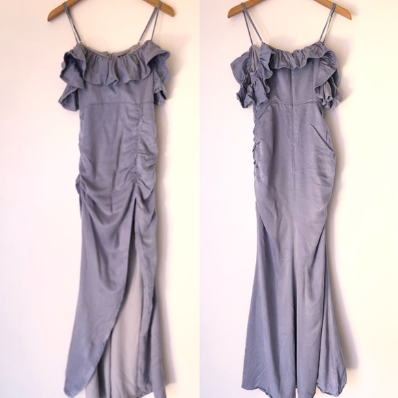 Majorelle Cold Shoulder Ruffle Gown Maxi Dress XS - Picture 5 of 13
